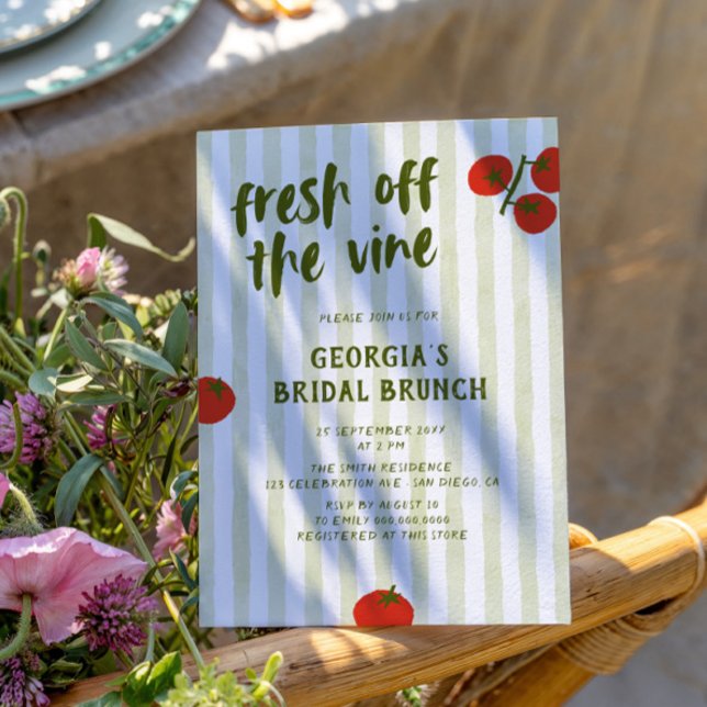 Convite Fresco Do Chá de panela Desenhado Da Mão De Tomate (Criador carregado)