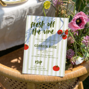 Convite Fresco Do Chá de panela Desenhado Da Mão De Tomate