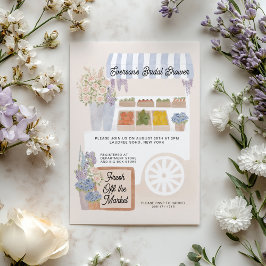 Convite Fresco do Chá de panela do carrinho de mercado