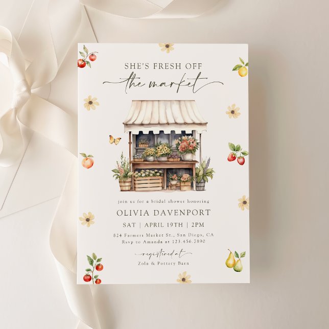 Convite Fresco do Chá de panela do mercado dos agricultore (Criador carregado)