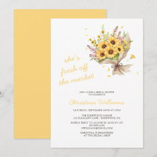 Convite Fresco Do Chá de panela Floral Do Mercado