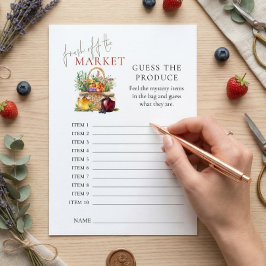 Convite Fresco do Mercado Adivinha Produzir Jogo de Chá de