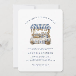 Convite Fresco do mercado - Marca do mercado costeiro