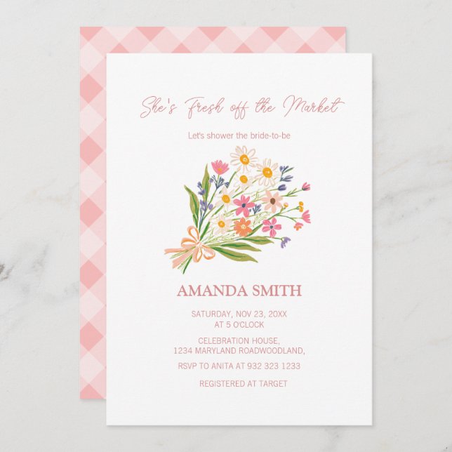 Convite Fresco, em forma de mão, do Chá de panela de merca (Frente/Verso)