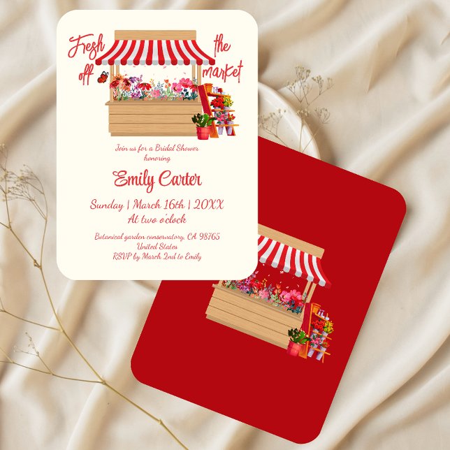 Convite Fresco floral do Chá de panela de mercado (Criador carregado)