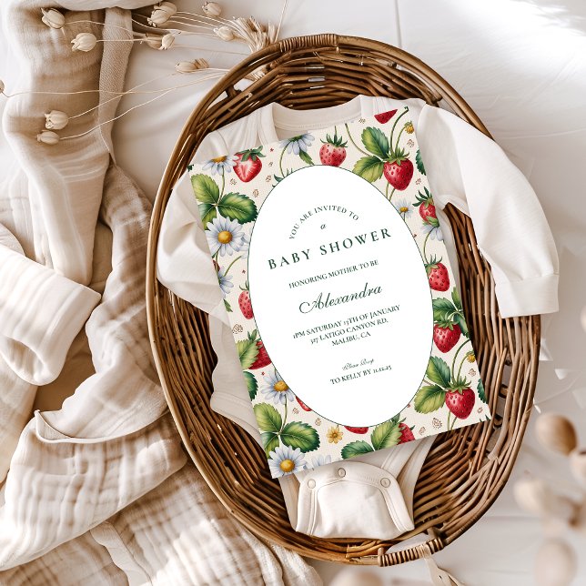 Convite Fresh Berry Gingham Baby Shower (Criador carregado)