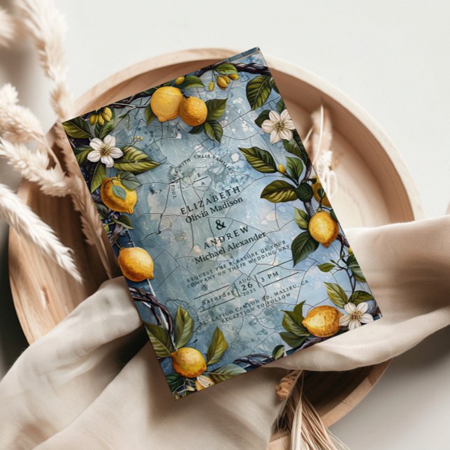Convite Fresh Citrus Botanical Wedding (Criador carregado)