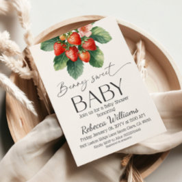 Convite Fresh Market Strawberry Berry Sweet Baby Shower