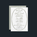 Convite Fresh off the Market Bridal Shower<br><div class="desc">She's fresh off the market! Farmer's Market bridal shower with green stripes.</div>
