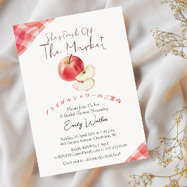 Convite Fresh Off the Market Bridal Shower Apple Rustic