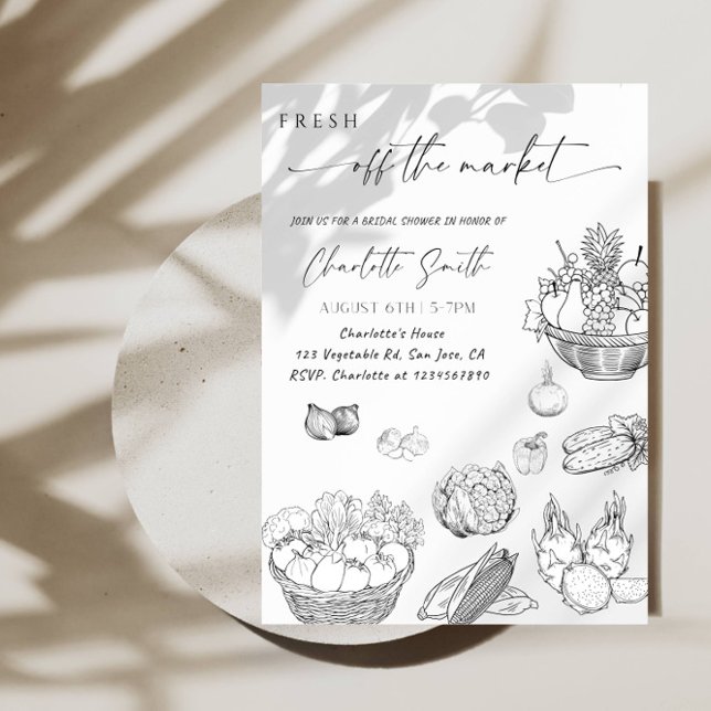 Convite Fresh Off The Market Bridal Shower-Farmer’s Market (Criador carregado)