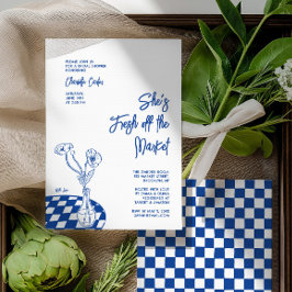 Convite Fresh Off The Market Bridal Shower Hand Drawn