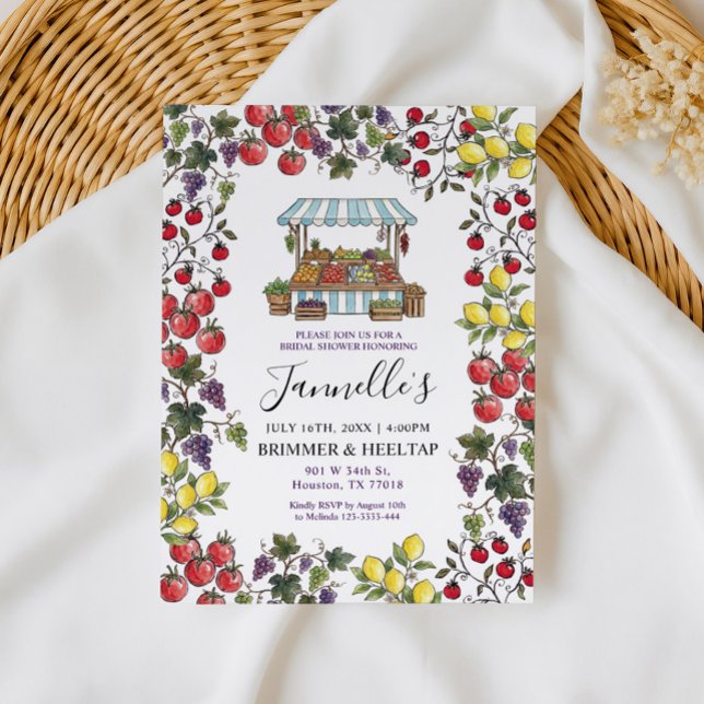Convite Fresh Off The Market Bridal Shower Invitation (Criador carregado)
