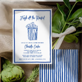 Convite Fresh Off The Market Bridal Shower Whimsical Blue