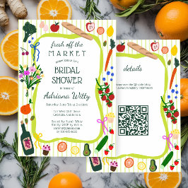 Convite FRESH OFF THE MARKET Cute Custom QR Bridal Shower