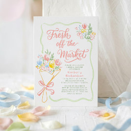 Convite Fresh Off The Market Elegant Pastel Bridal Shower