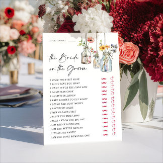 Convite Fresh Off The Market Guess Who Bridal Game Card