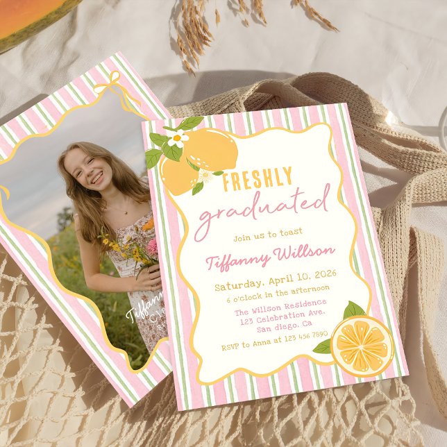 Convite Freshly Graduated Lemon Graduation Party (Criador carregado)