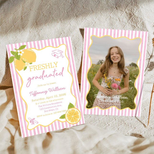 Convite Freshly Graduated Lemon Graduation Party (Criador carregado)