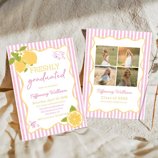 Convite Freshly Graduated Lemon Graduation Party (Criador carregado)