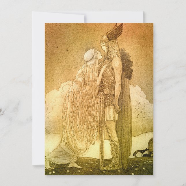 Convite Freyja e Svipdag por John Bauer 1911 (Frente)