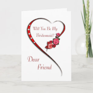 Convite Friend, Swirling heart Bridesmaid invite