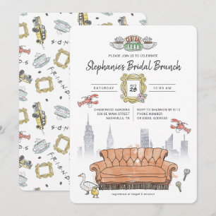 Convite FRIENDS™ Central Perk Aquarela Brunch de Noiva