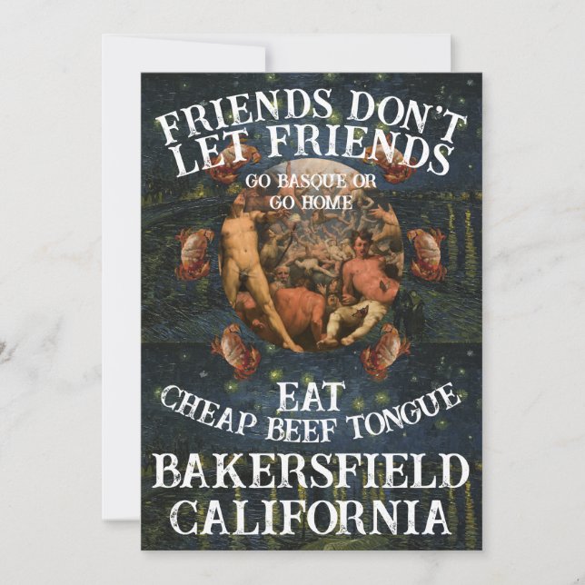 Convite Friend's don't let Friends Eat Cheap Beef Tongue (Frente)