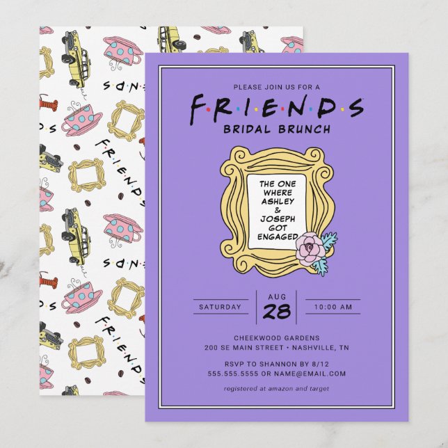Convite FRIENDS™ | O Que Tem o Brunch Nupcial (Frente/Verso)
