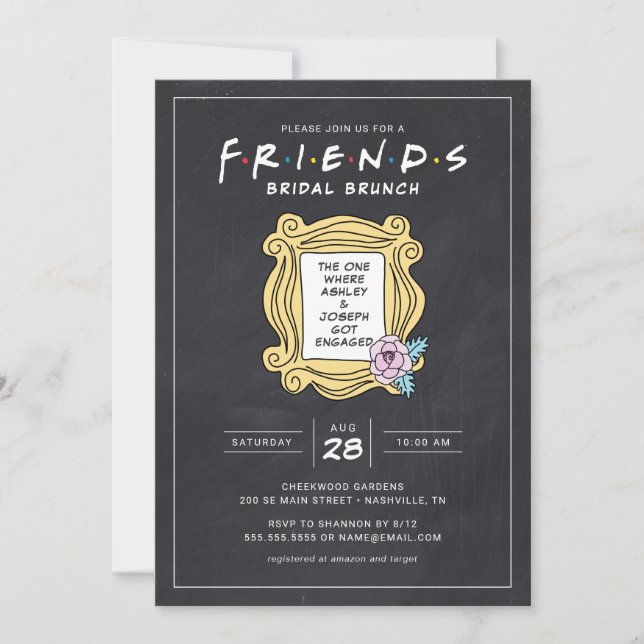 Convite FRIENDS™ O Que Tem o Churrasco de Lousa no Brunch (Frente)