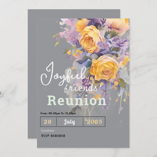 Convite Friends' Reunion Invitations  (Frente/Verso)