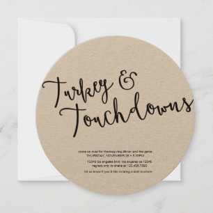 Convite Friendsgiving e dia de acção de graças do futeb