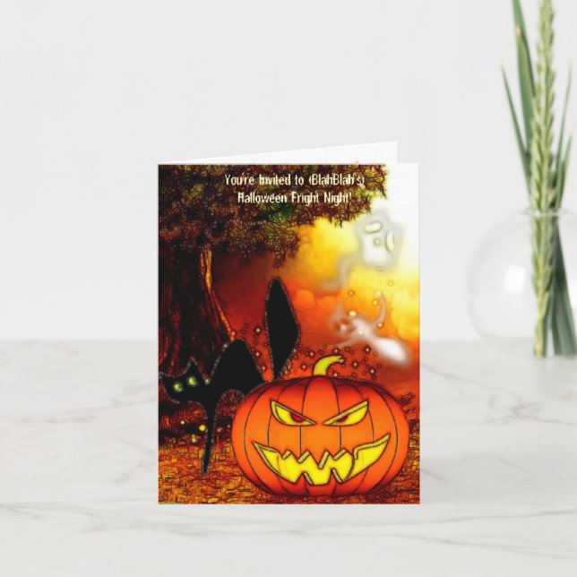 Convite Fright Nights Halloween Party Invite (Frente)