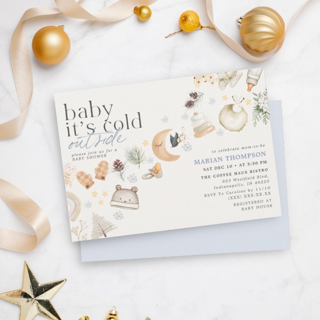 Convite Frio fora do Chá de fraldas de inverno (Criador carregado)