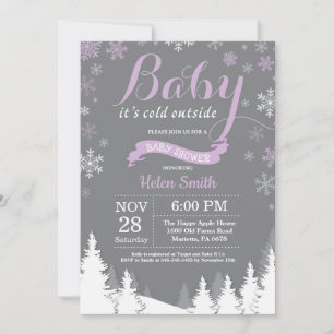 Convite Friozinho lá Fora Chuvinha de Amor Festa de Bebê M