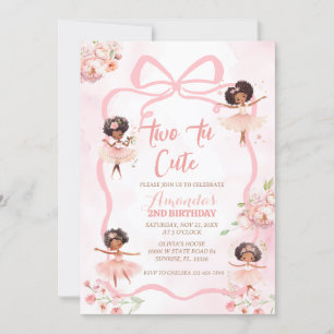 Convite Friso Africano Ballerina Dois Tu Cute Aniversário