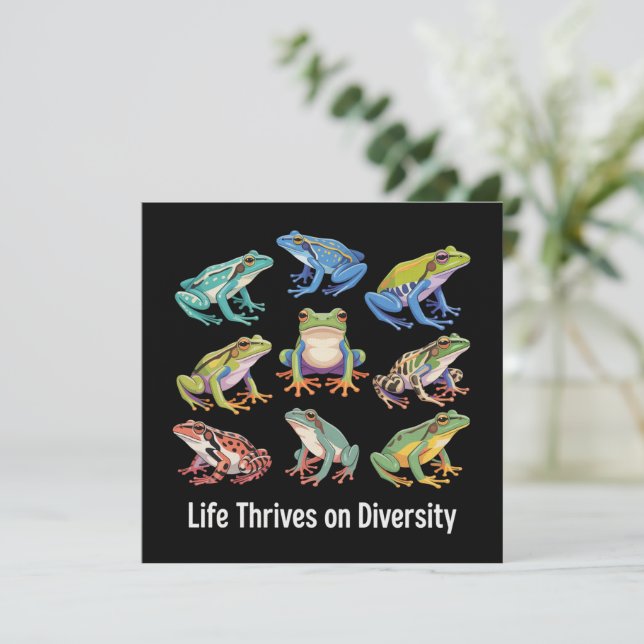 Convite Frog Autism Neurodiversity is Necessary SPED  (Em pé/Frente)