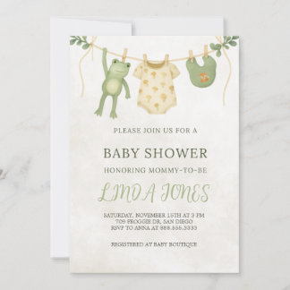 Convite Frog Baby Shower Invitation