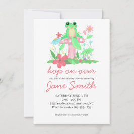 Convite Froggie Fun Frog Baby Shower Invitation Girl
