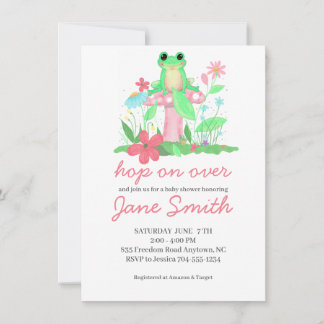 Convite Froggie Fun Frog Baby Shower Invitation Girl