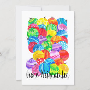 Convite Frohe Weihnachten Natal alemão, aquarela