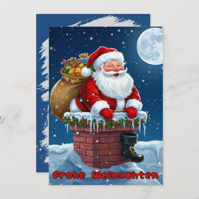 Convite Frohe Weinachten, Postkarte  (Frente/Verso)