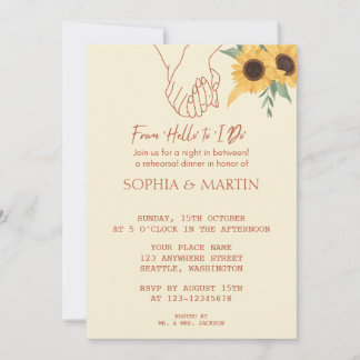 Convite From ‘Hello’ to ‘I Do’ Rehearsal Dinner Invitation