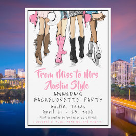 Convite From Miss to Mrs — Austin Style Bachelorette Party