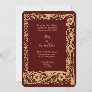 Convite Fronteira de Vinha Floral Art Nouveau Por Lilien C