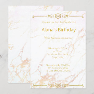 CONVITE FRONTEIRA DOURADA BRANCA ELEGANTE MODERNA