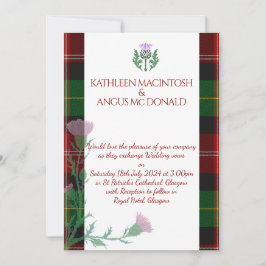 Convite Fronteira escocesa tradicional do Tartan e do This