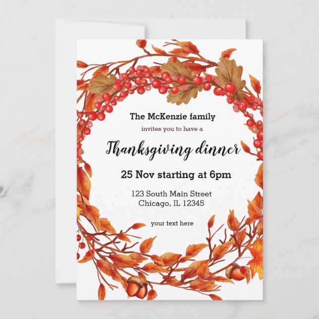 Convite Frota das folhas de outono (Frente)