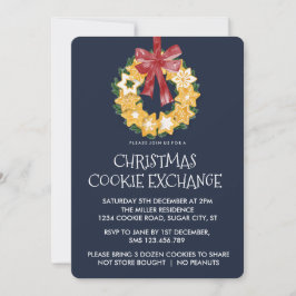 Convite Frota de Cookies de Natal com fundo de Cinza Azul