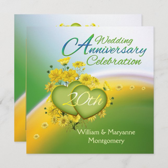 Convite Frotas Amarelas 20 do Coração Festa do Aniversário (Frente/Verso)